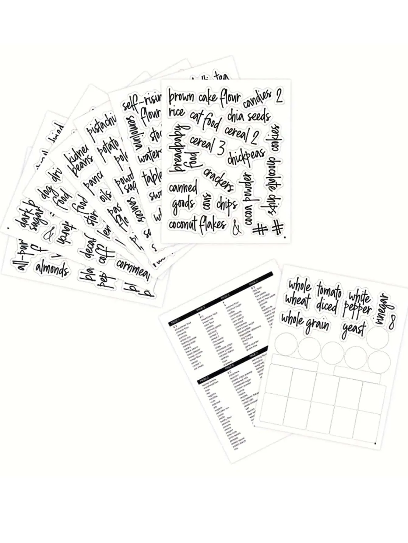 168 Pcs Kitchen Labels The Home Edit Labels Seasoning Labels For Containers Organization Stickers Dining Room Food Stickers Waterproof Decals Numbers For Organization Canisters And Jars