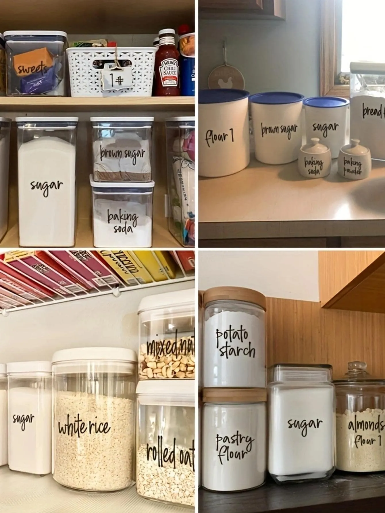 168 Pcs Kitchen Labels The Home Edit Labels Seasoning Labels For Containers Organization Stickers Dining Room Food Stickers Waterproof Decals Numbers For Organization Canisters And Jars