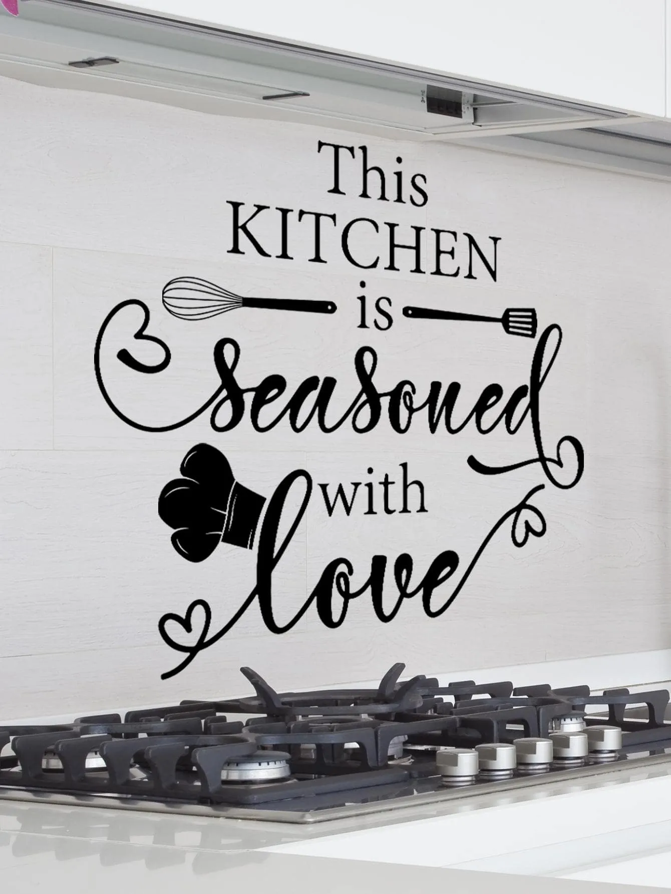 1pc PVC Kitchen Sticker, Modernist Slogan Graphic Wall Renovation Sticker For Kitchen