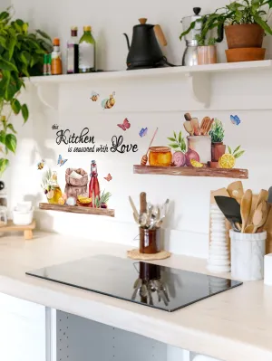 1pc Slogan Graphic Kitchen Sticker