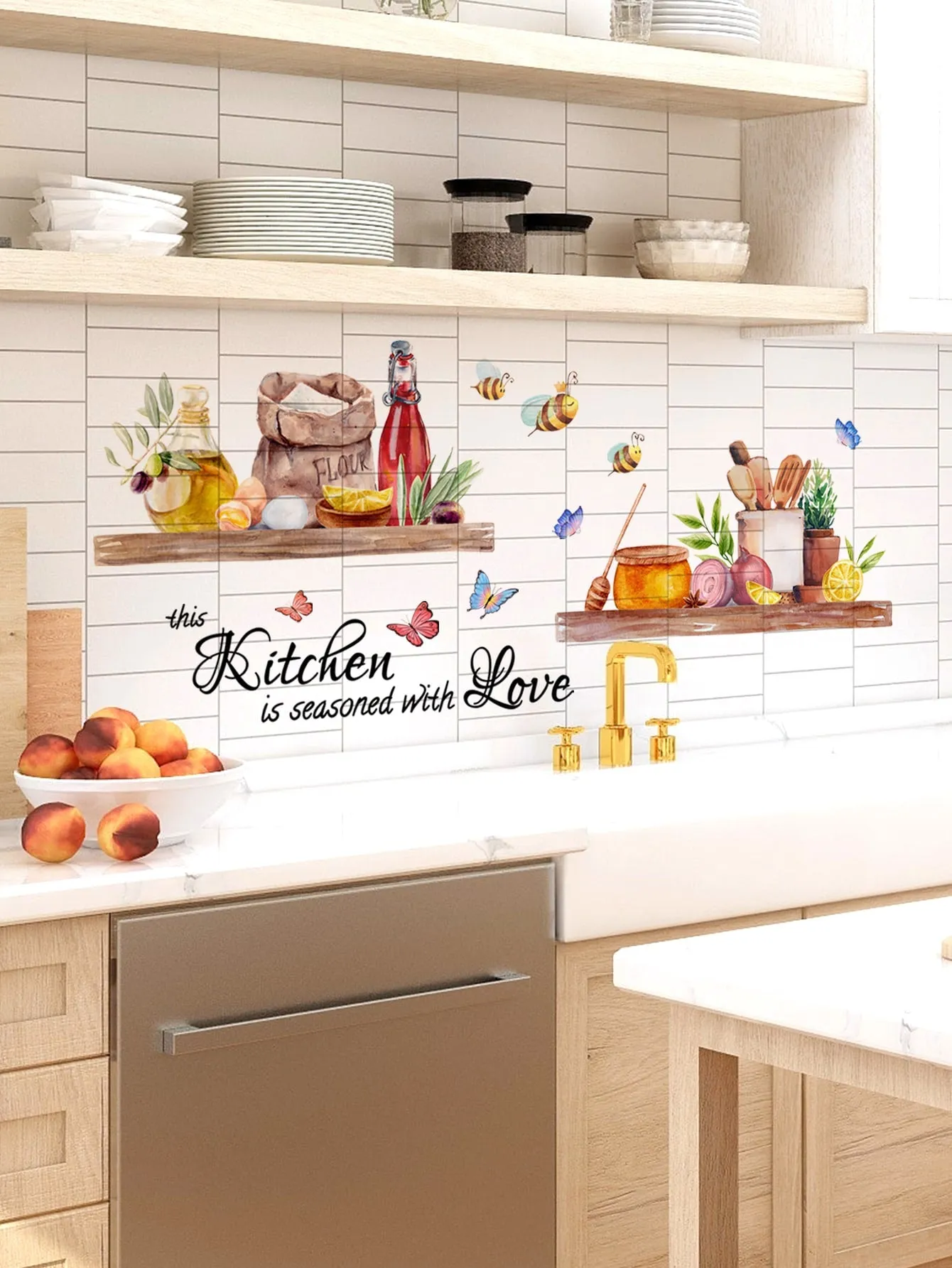 1pc Slogan Graphic Kitchen Sticker