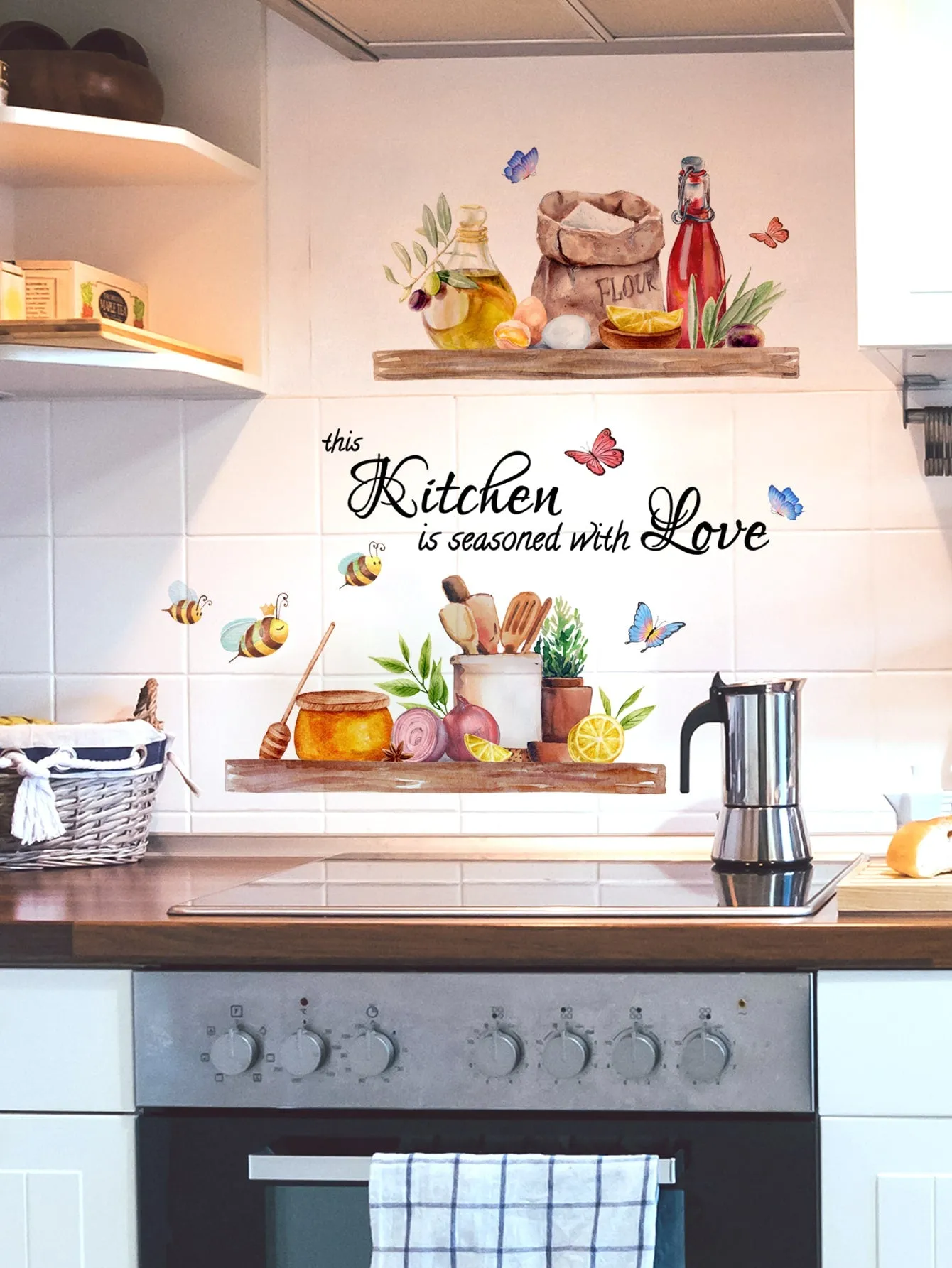 1pc Slogan Graphic Kitchen Sticker