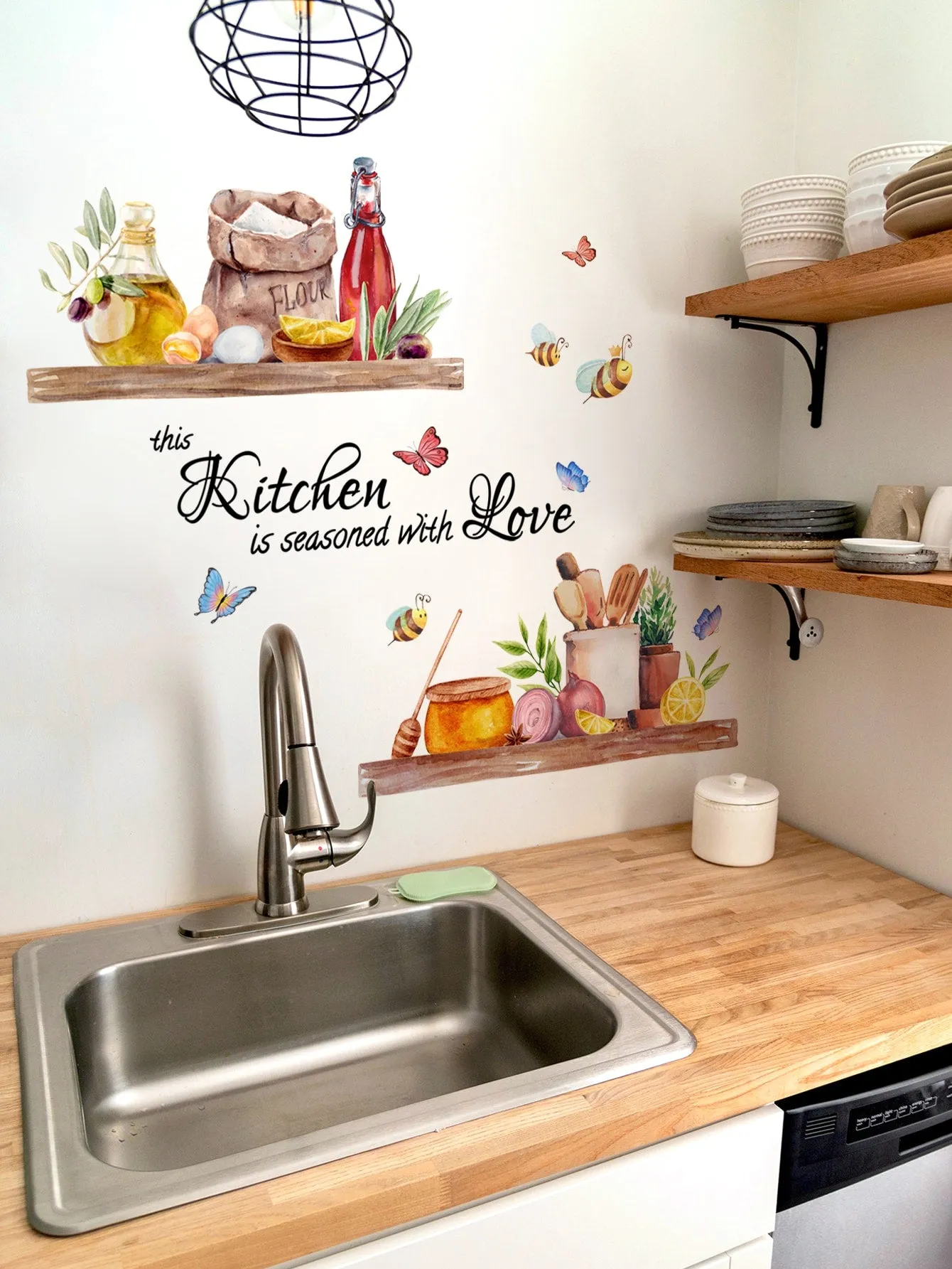 1pc Slogan Graphic Kitchen Sticker