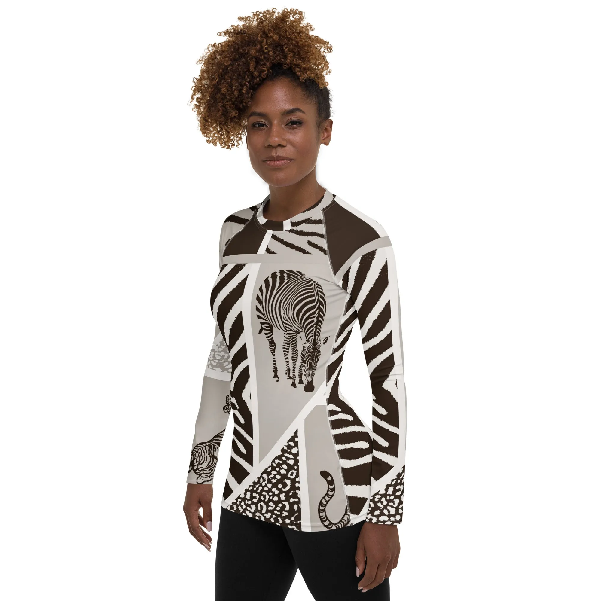 Animal Print Women's Rash Guard