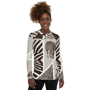 Animal Print Women's Rash Guard