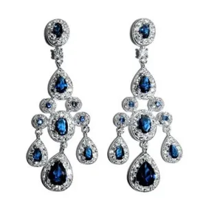 Armania Sapphire Chandelier Earrings | 51mm