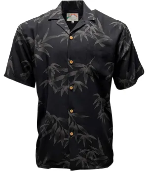 Bamboo Garden Black Hawaiian Shirt