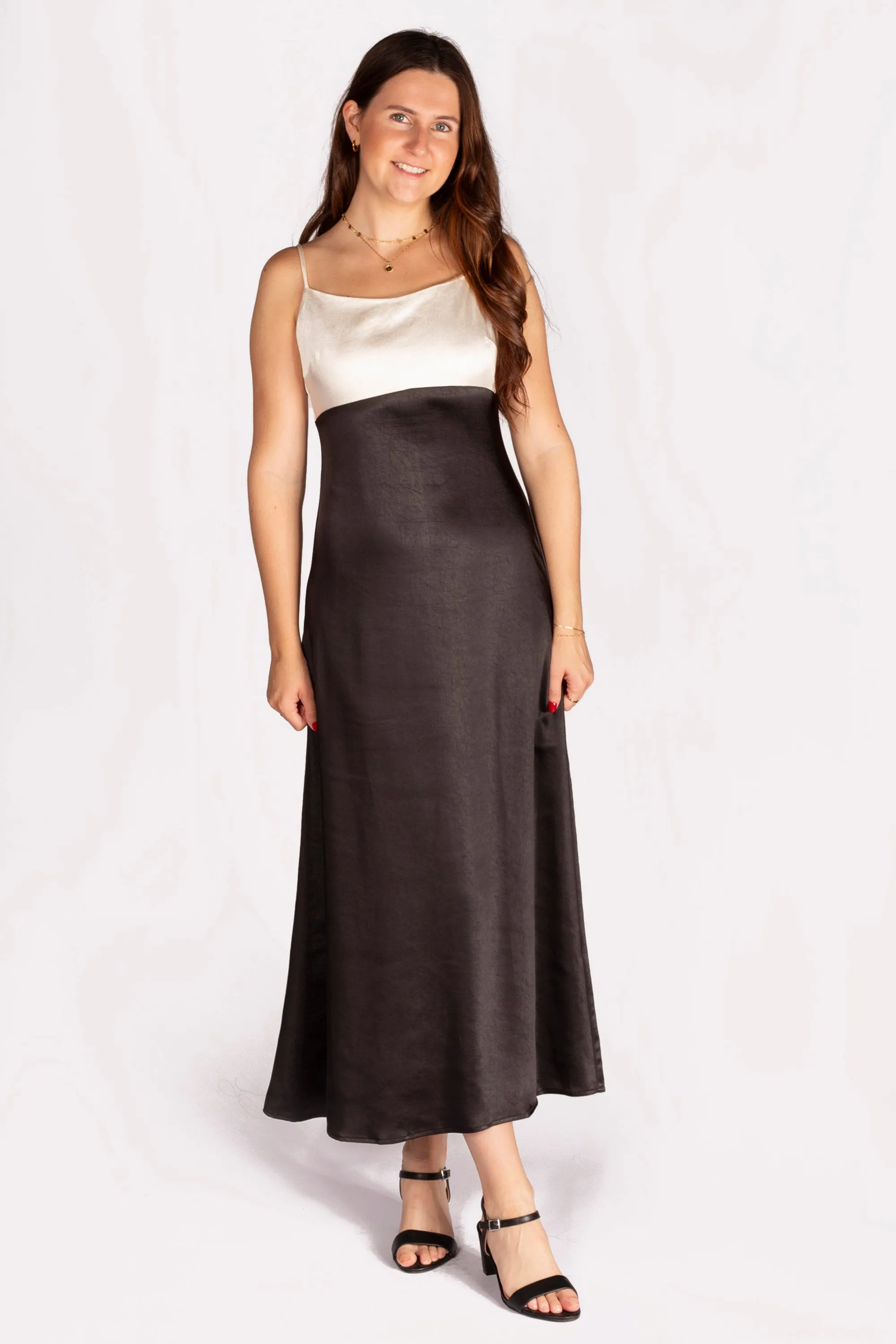 Black & White Satin Dress