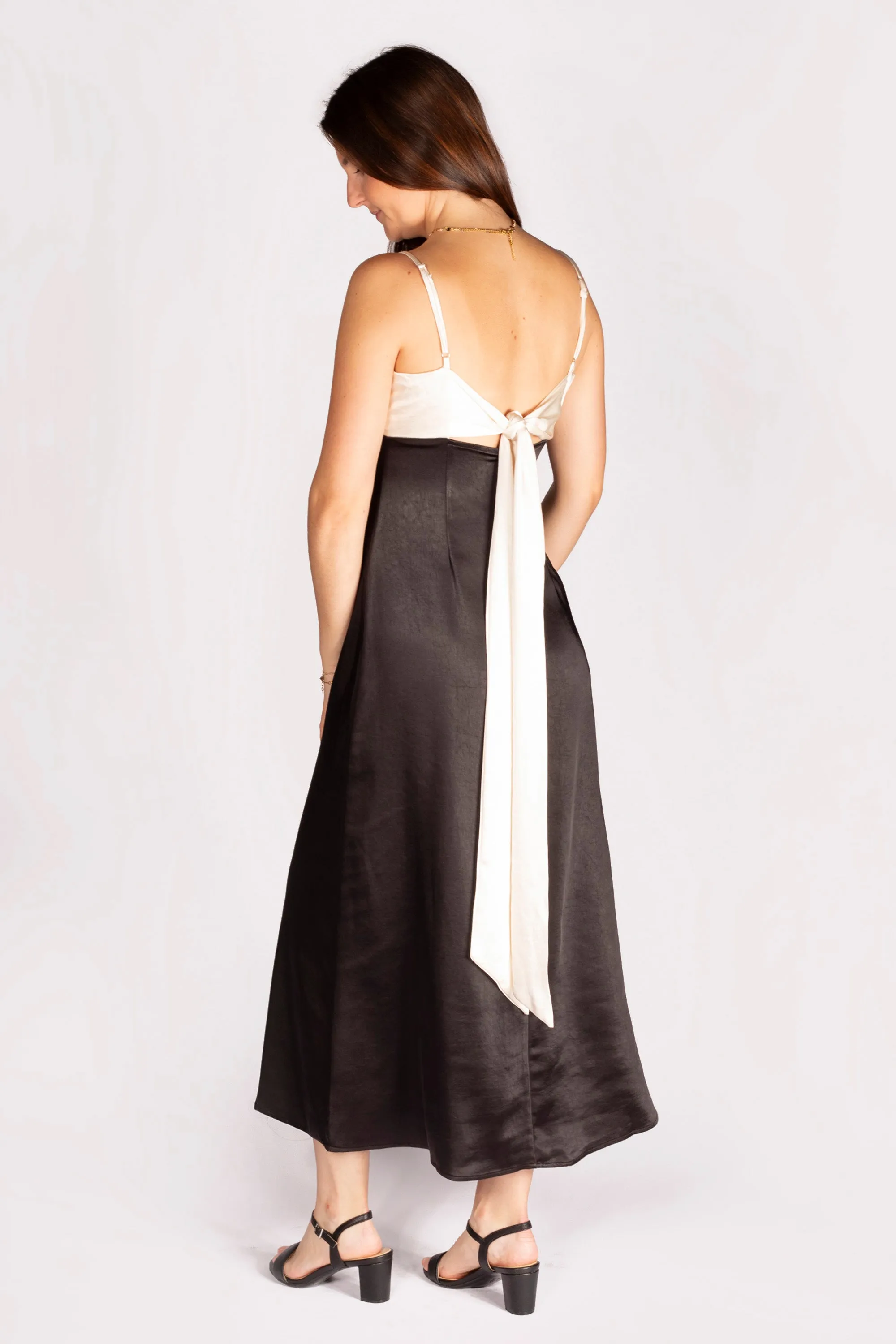 Black & White Satin Dress