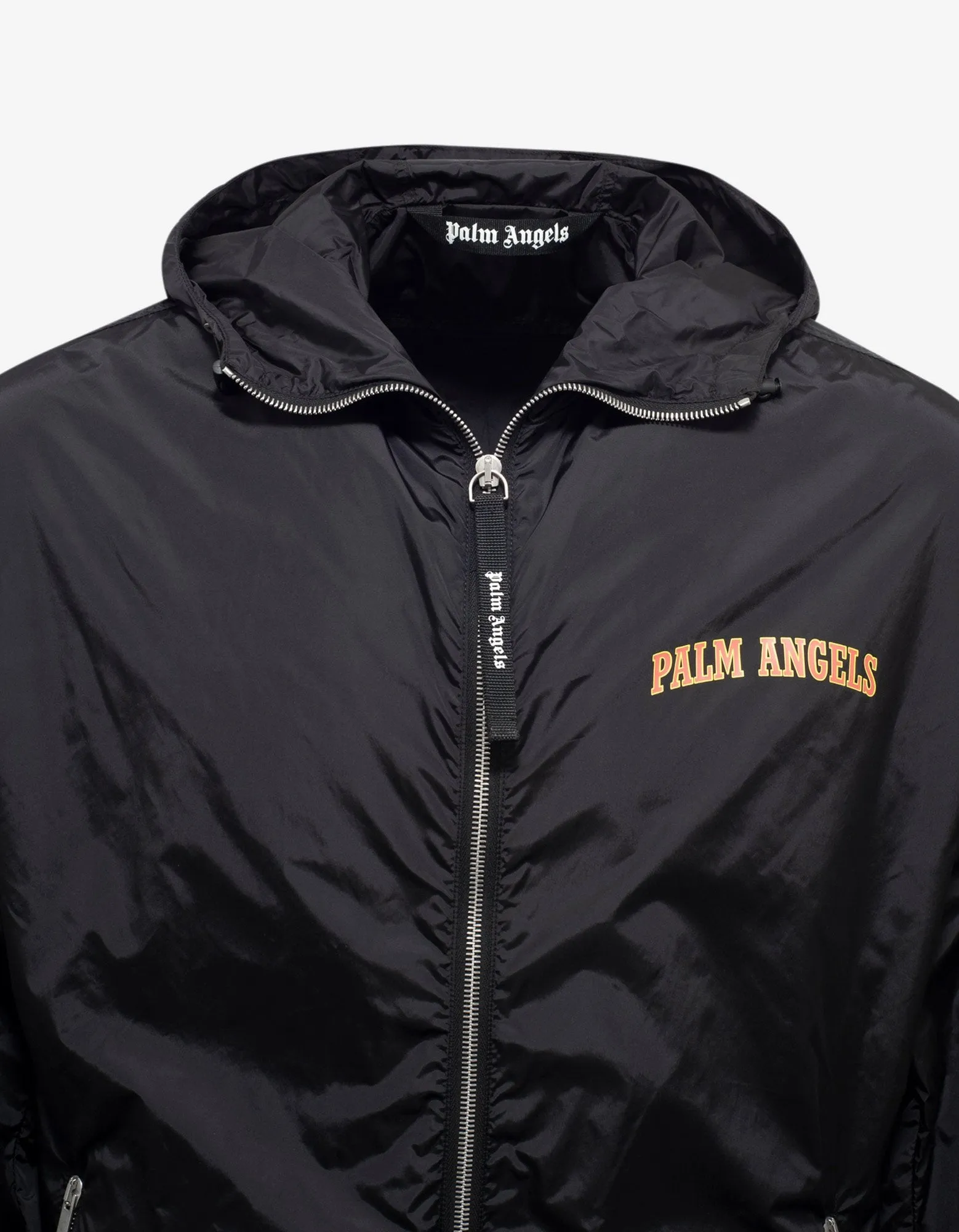 Black New College Logo Print Windbreaker