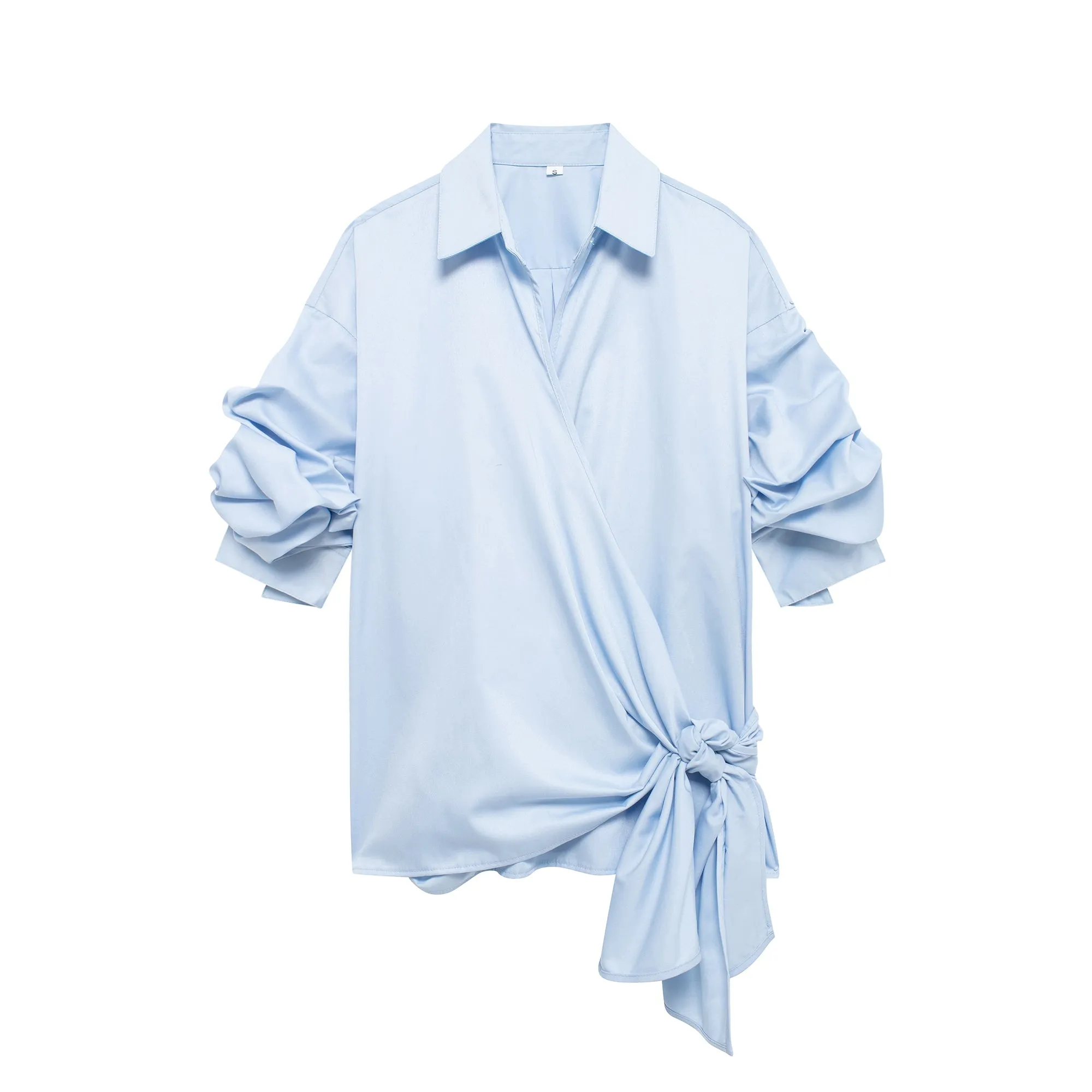 Bowknot Wrapped Poplin Shirt