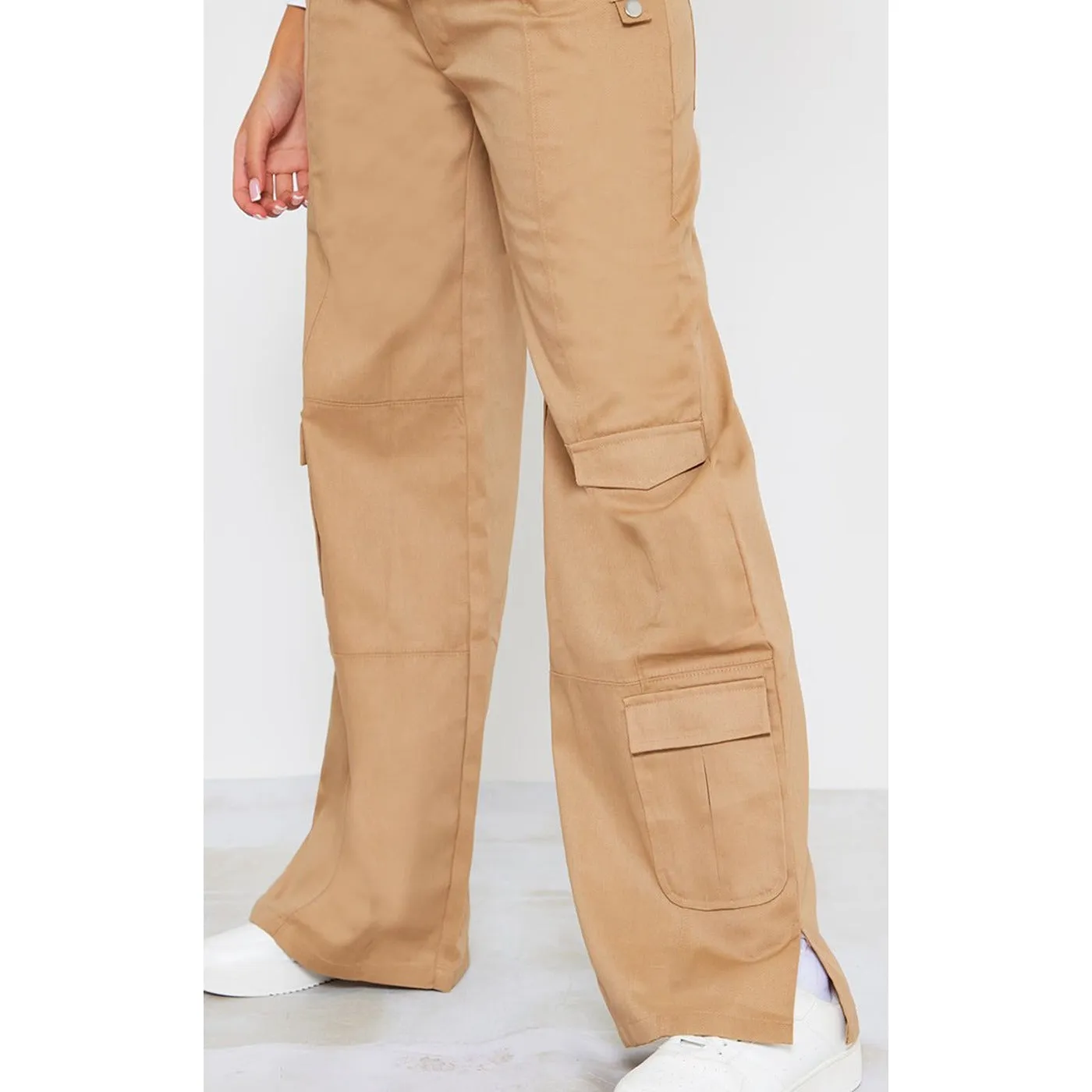 Camel Fold Over Front Straight Leg Cargos