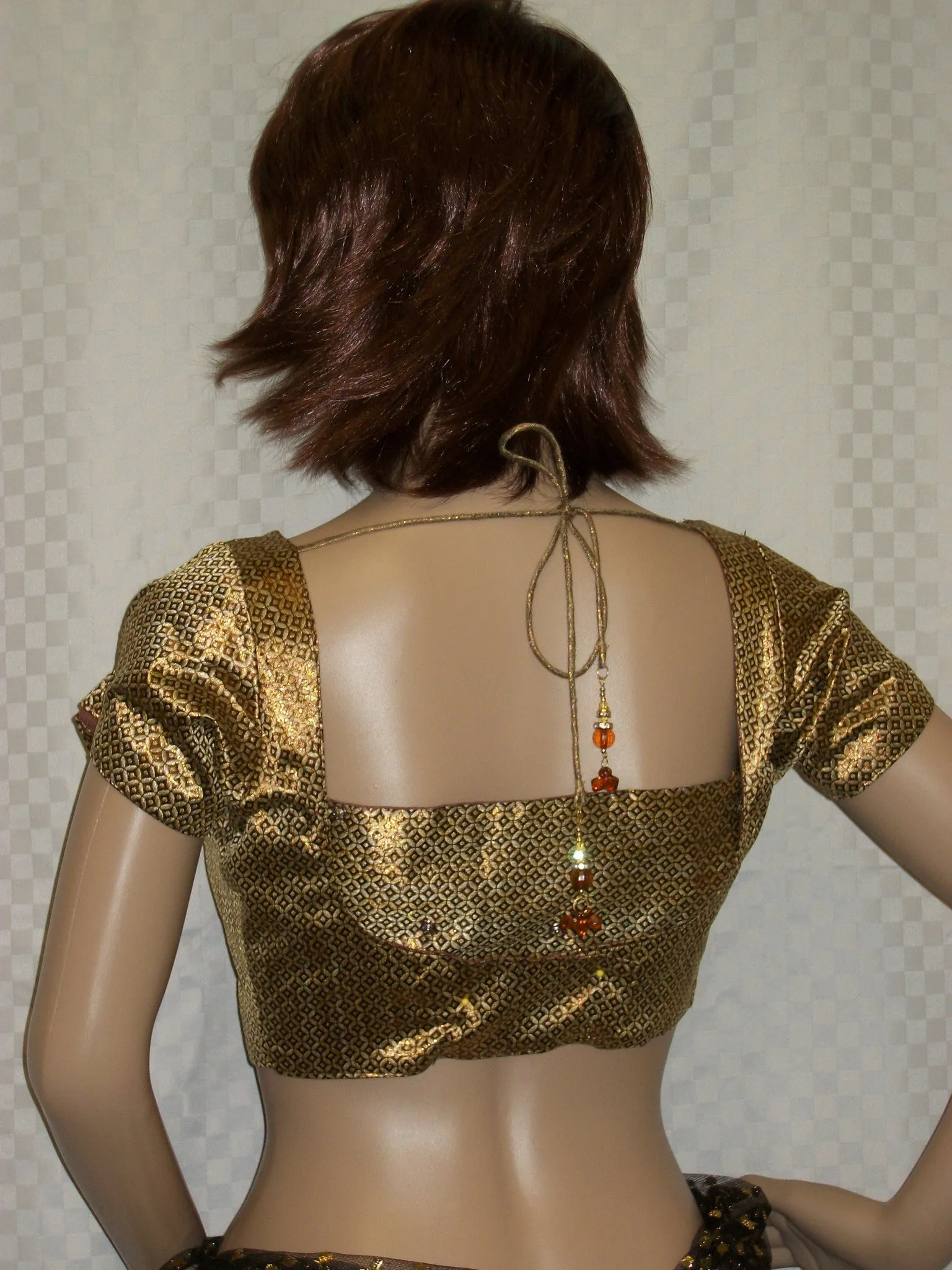 Choli 3414 Golden Brown Saree Blouse Medium Size Shieno Sarees