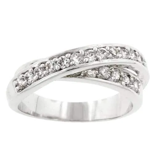 Double Cross Cubic Zirconia Ring