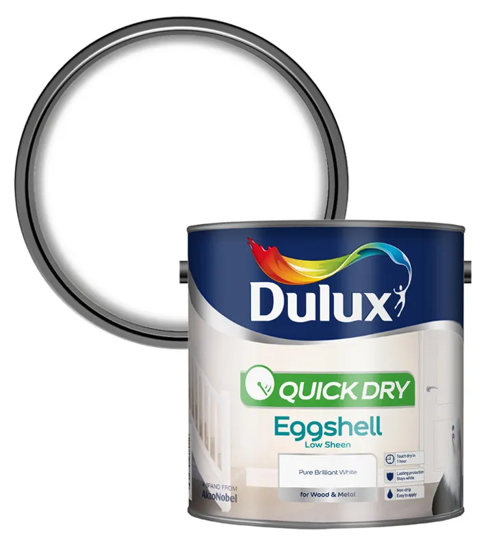 Dulux Quick Dry Eggshell Paint - Pure Brilliant White