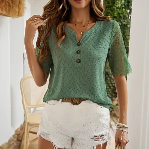 Elegant Casual Lace Sleeve Top