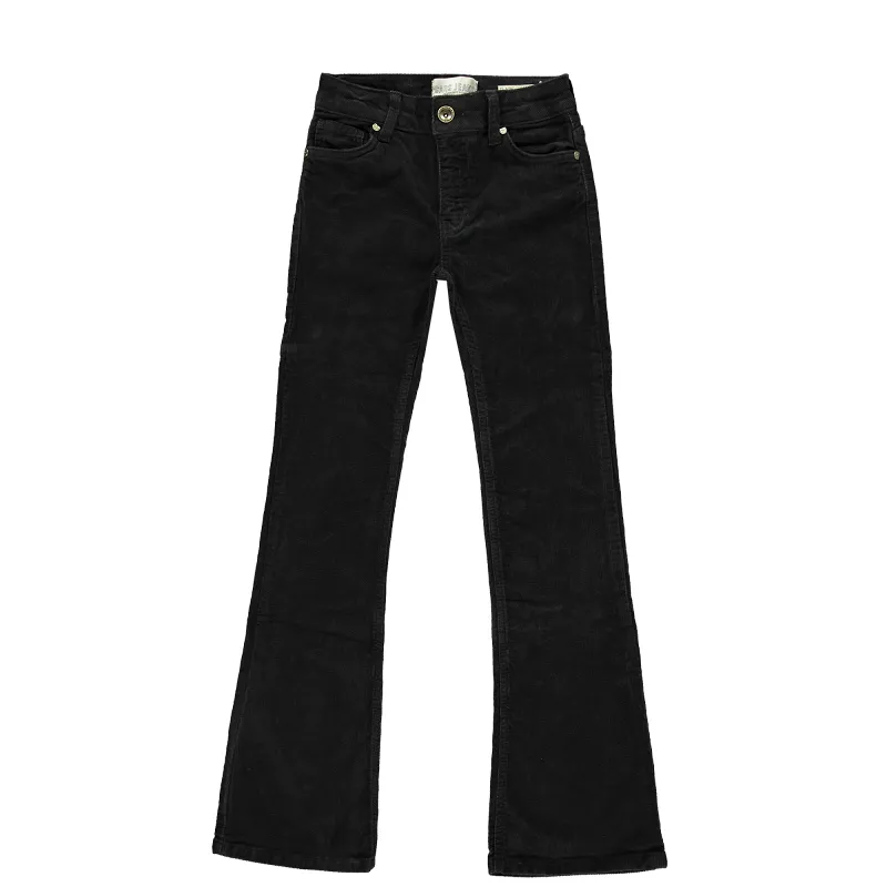 Girl's Flared Corduroy Jeans - Black