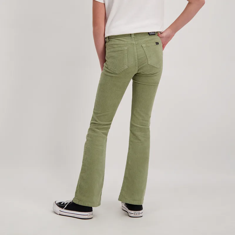 Girl's Flared Corduroy Jeans - Light Olive