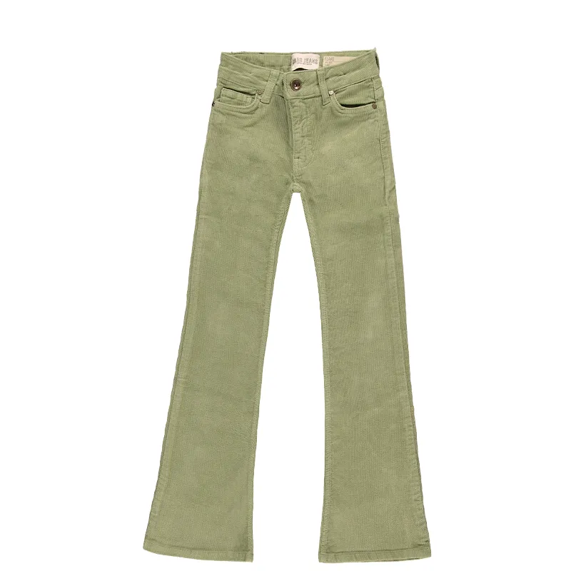 Girl's Flared Corduroy Jeans - Light Olive