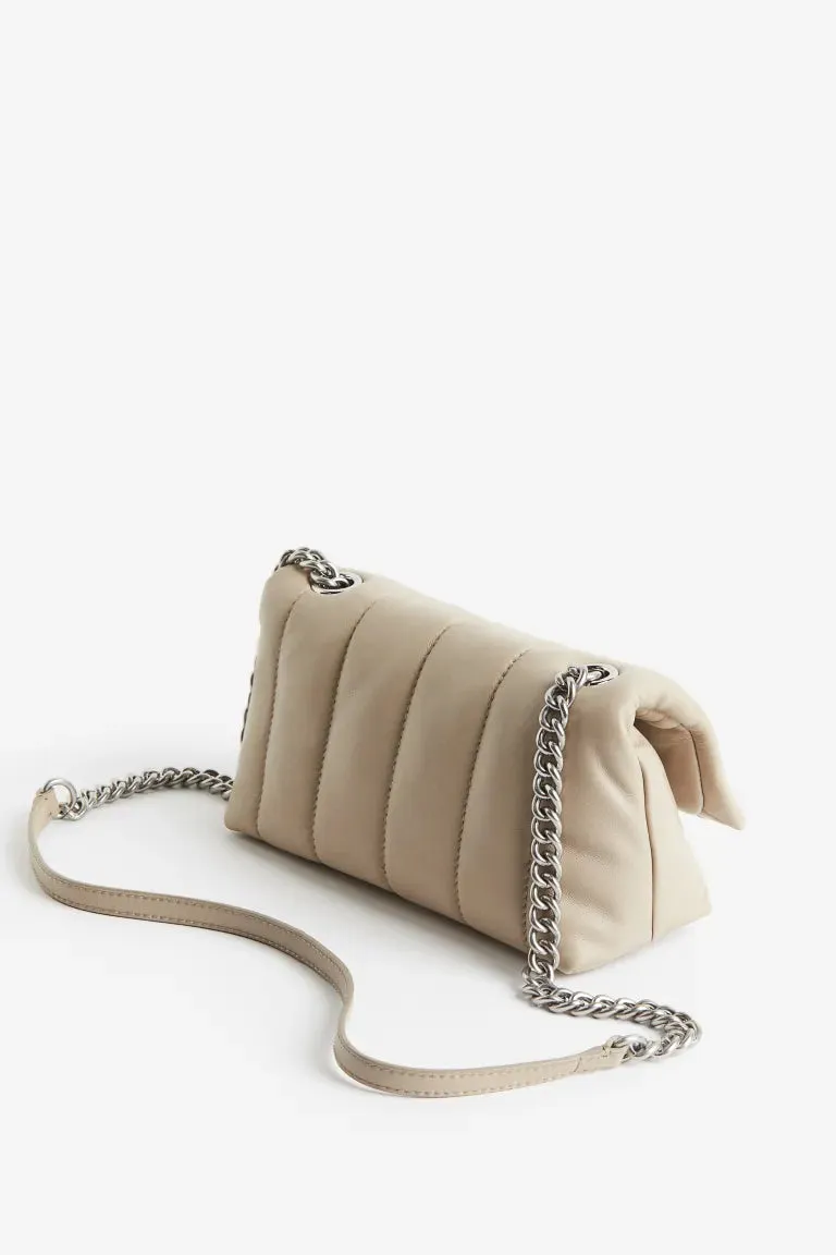 H&M leather flap bag, gray