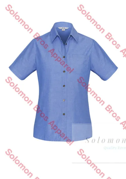 Heringbone Ladies Short Sleeve Blouse