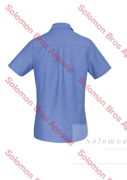 Heringbone Ladies Short Sleeve Blouse