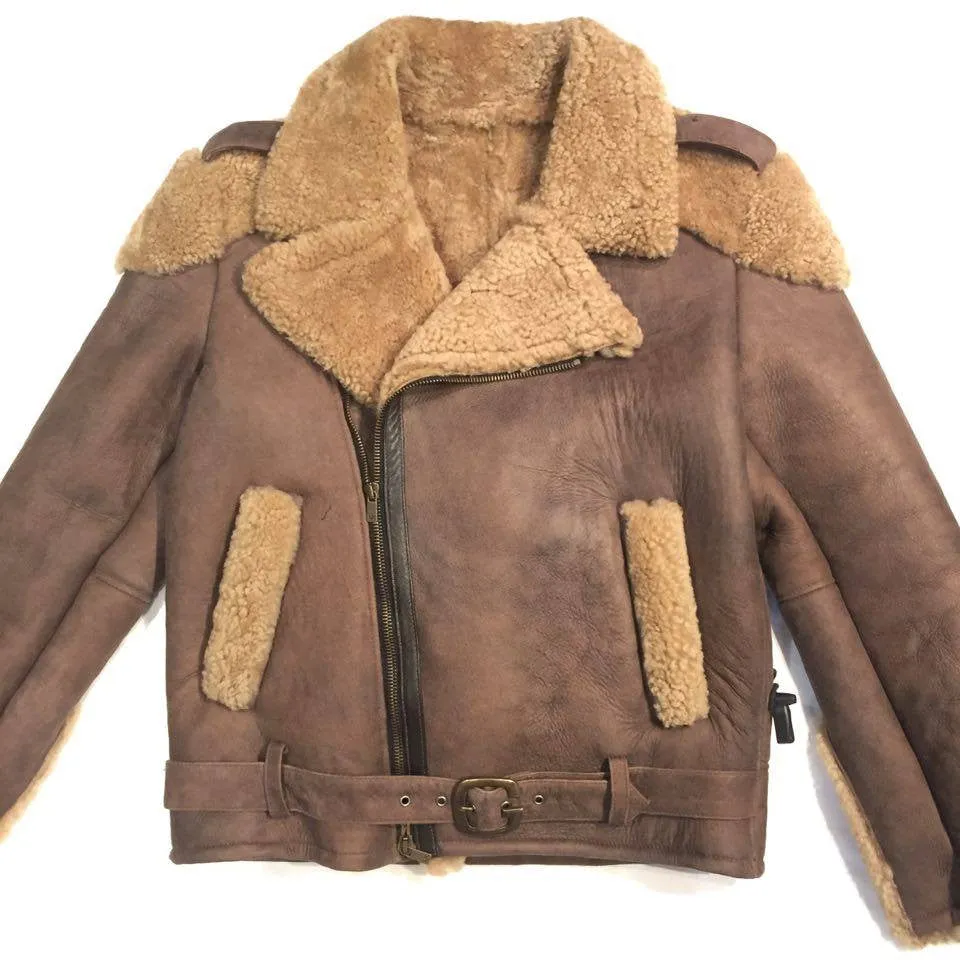 Jakewood Tobacco Biker Shearling