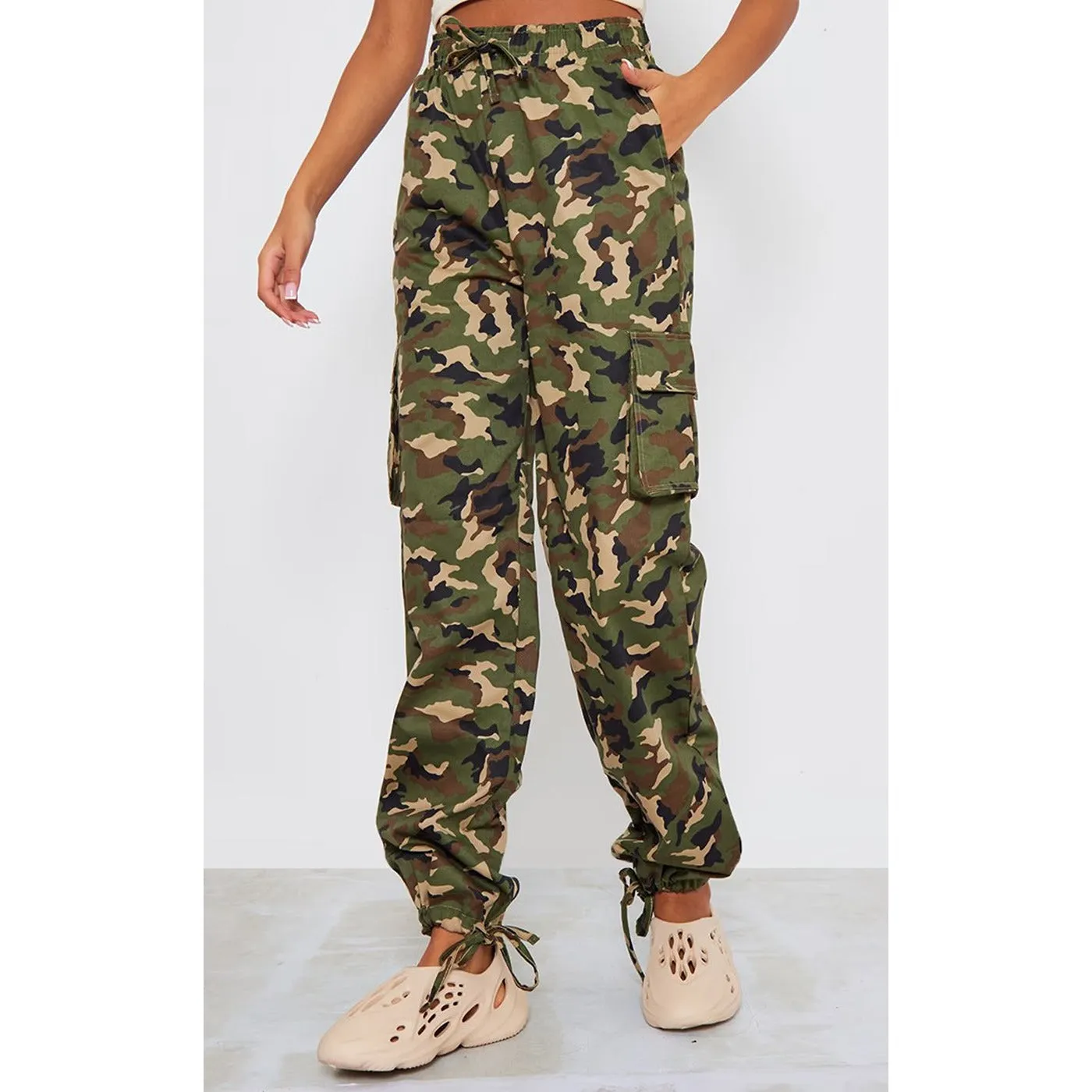 Khaki Camo Cargo Trousers