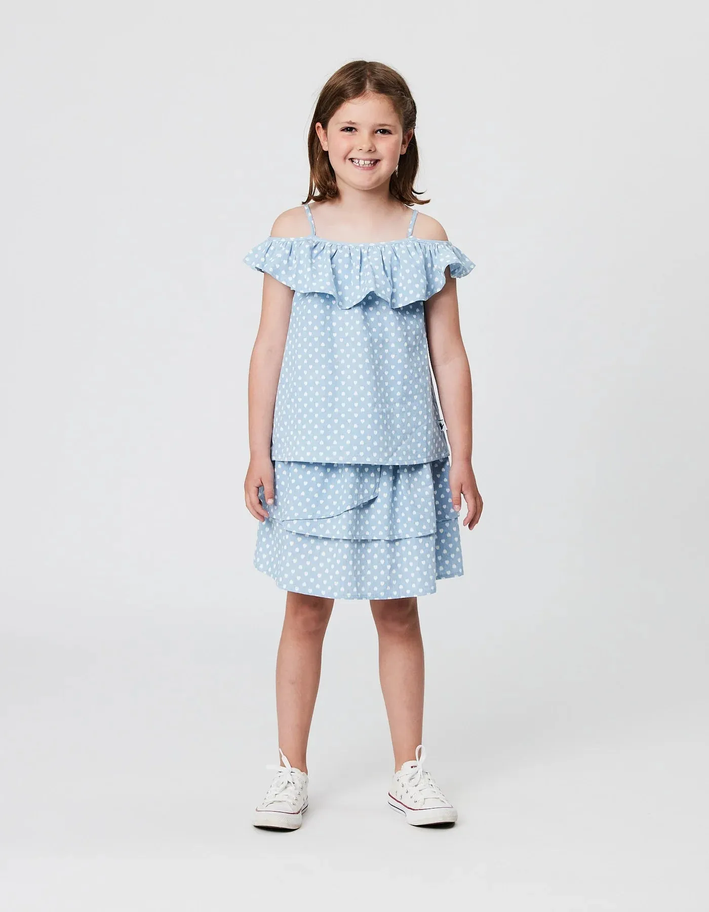 Kissed Hearts Chambray Rara Skirt