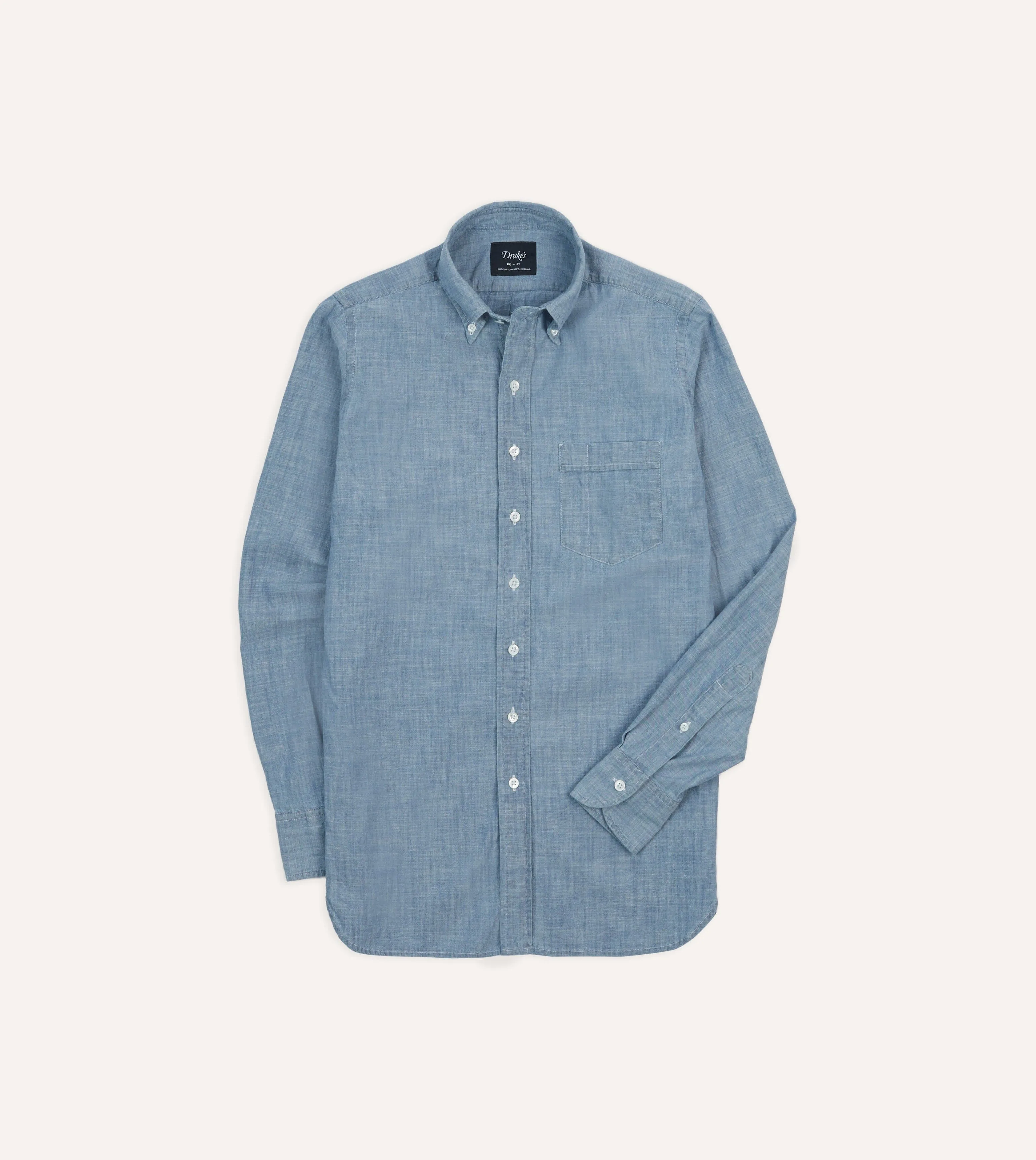 Light Blue Cotton Chambray Button-Down Shirt