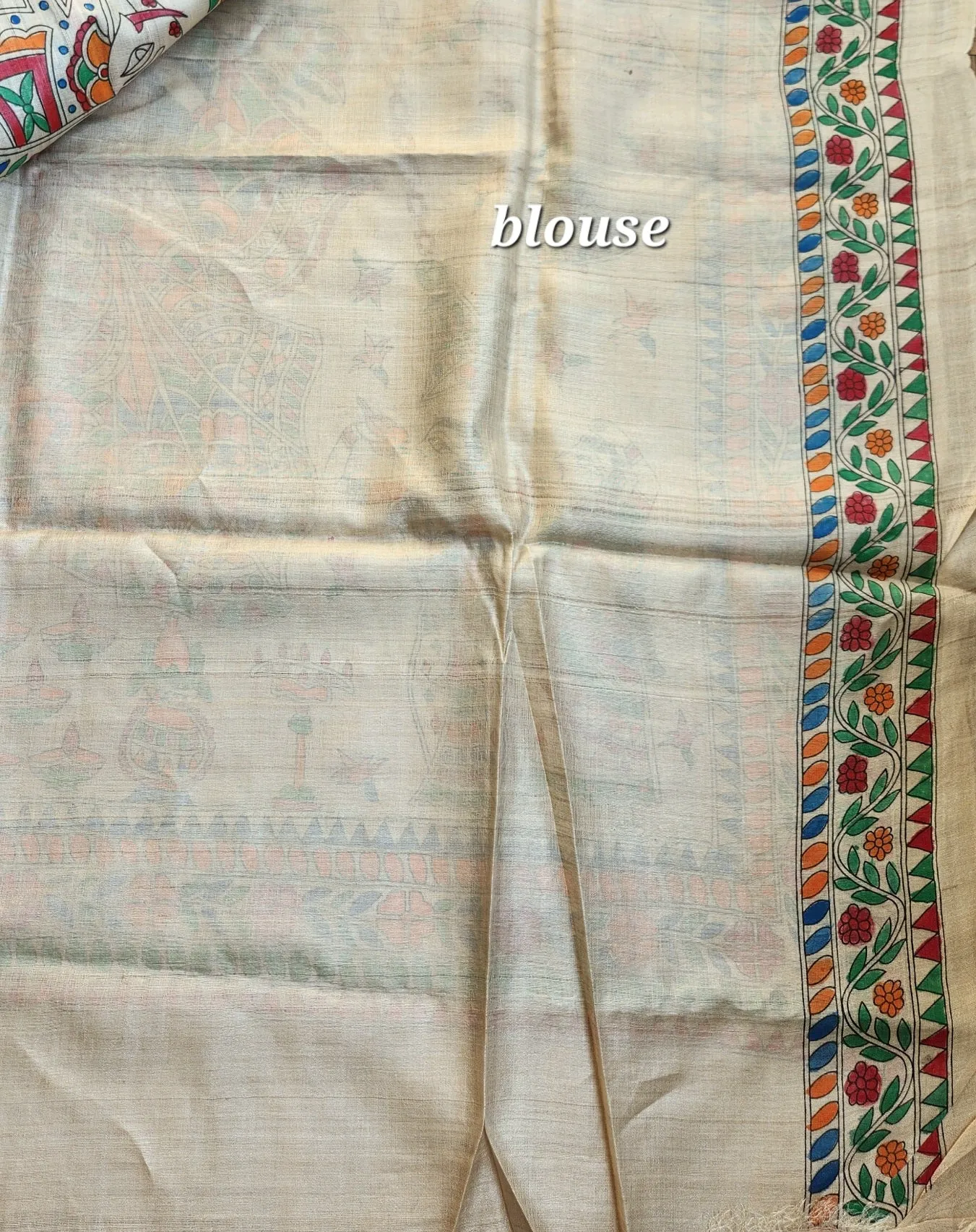 MADHUBANI HANDPAINTED SAREE - DURGA