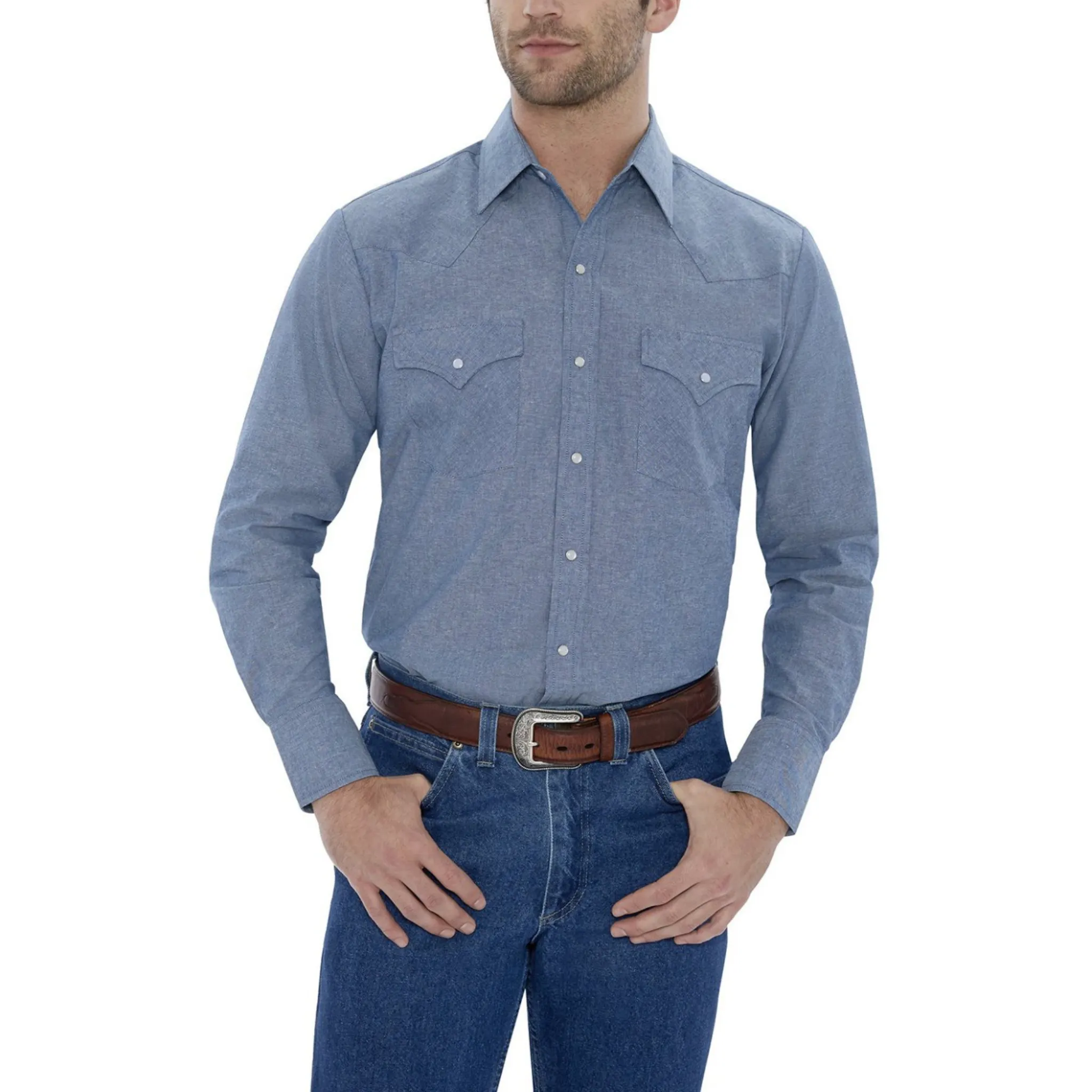 MEN'S ELY LONG SLEEVE CHAMBRAY WORK SHIRT- 15202975