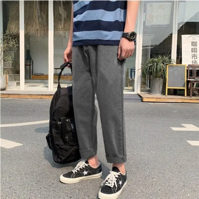 Men's Fashion Wide Leg Jeans Men's Fashion Brand Straight Tube Loose Casual Pants Men's Wear