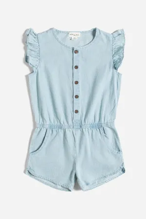 Miles Chambray Flutter Girls Romper