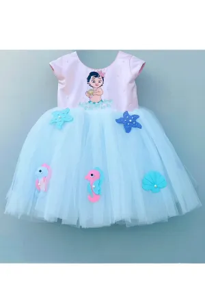 Moana embroidered 3d sea creatures embellished dress