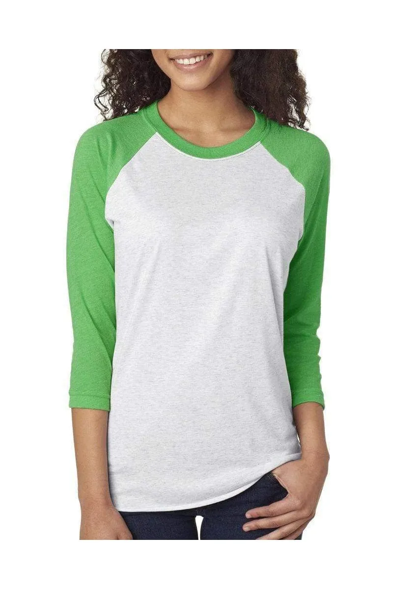 Next Level 6051: Unisex Triblend 3/4-Sleeve Raglan