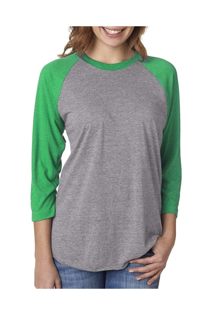 Next Level 6051: Unisex Triblend 3/4-Sleeve Raglan