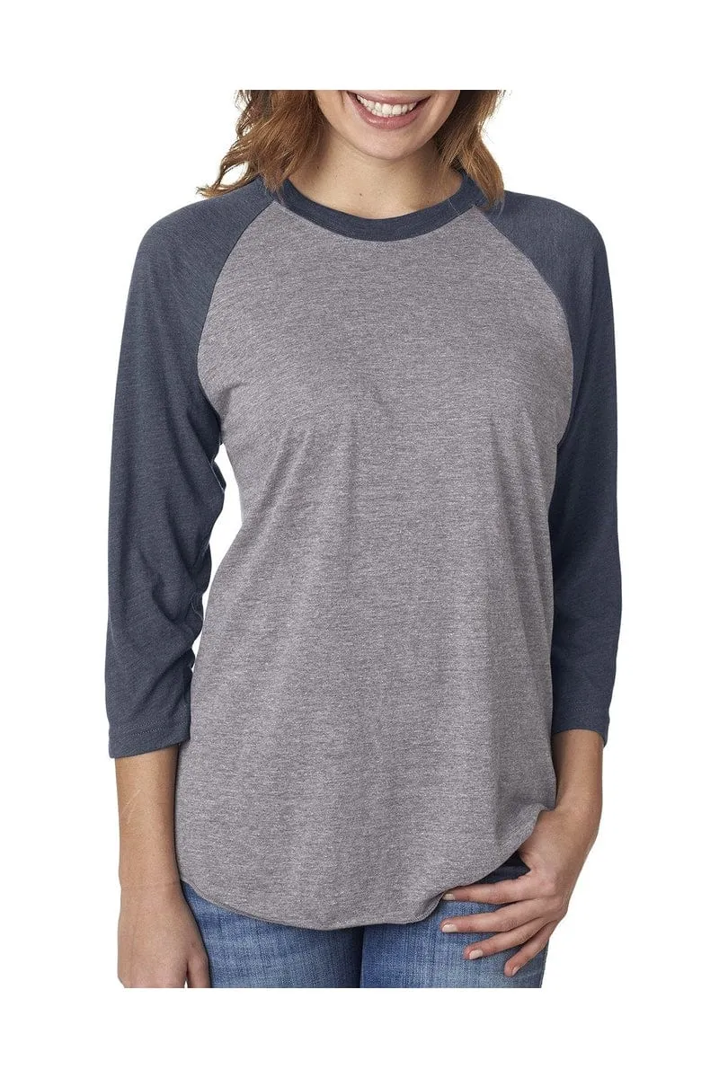 Next Level 6051: Unisex Triblend 3/4-Sleeve Raglan