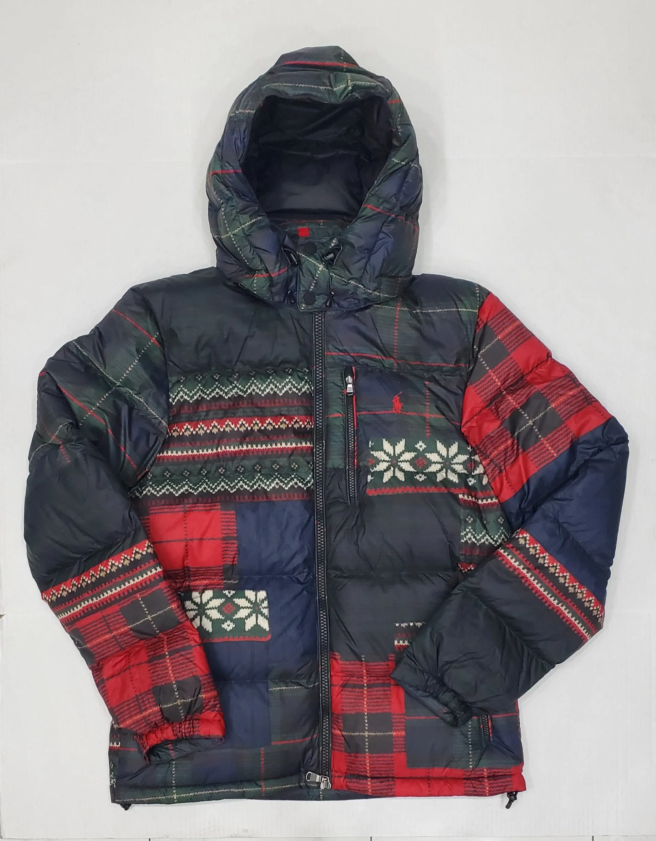 Nwt Polo Ralph Lauren Patchwork Printed Snowflake Down Jacket