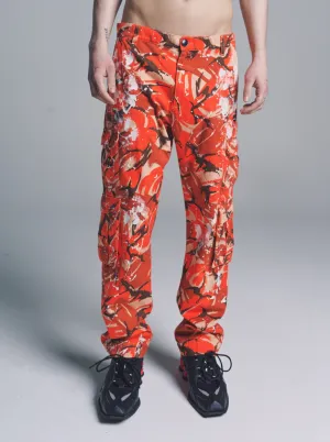 Orange Camouflage Paint Cargo Trouser