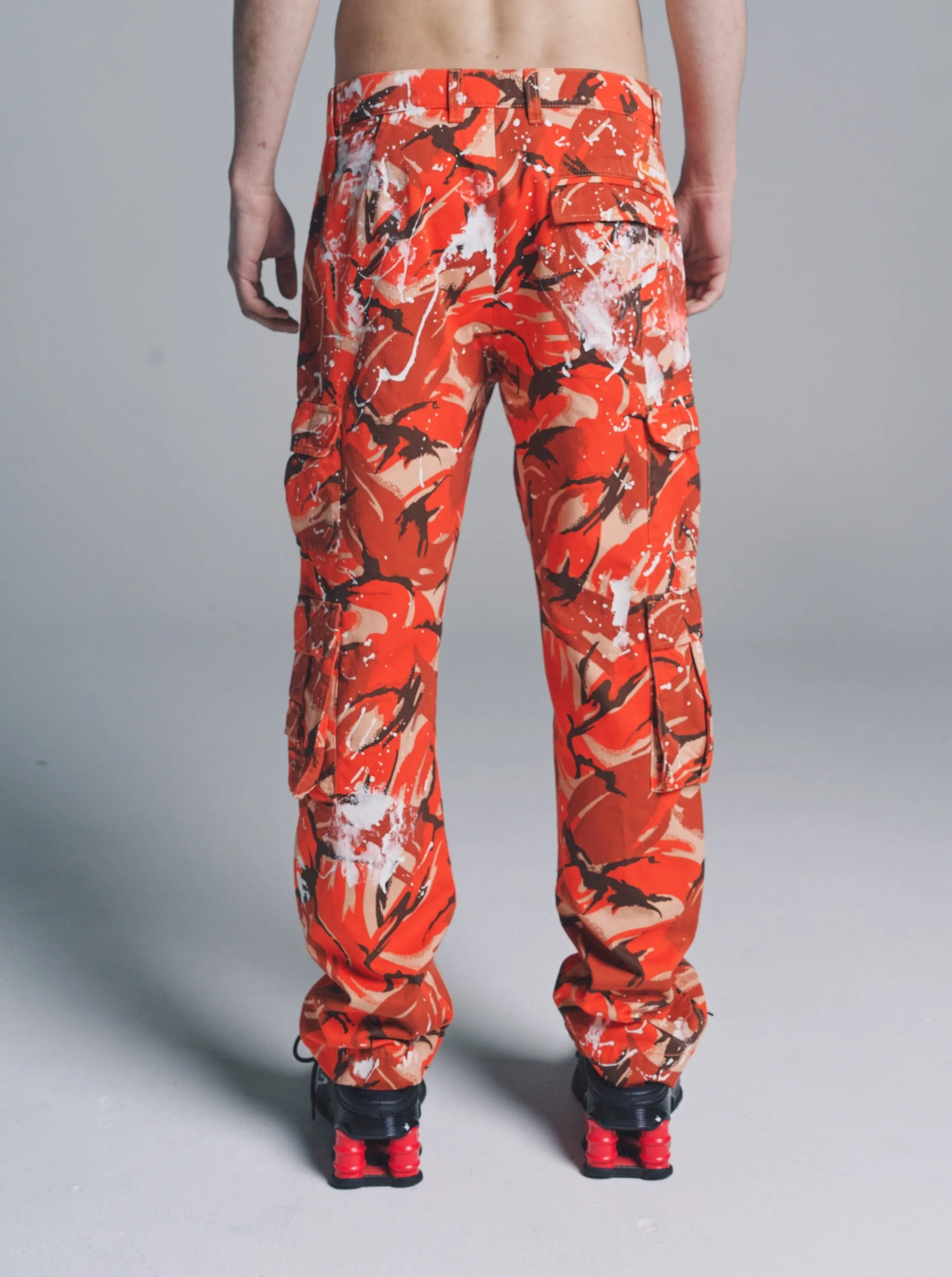 Orange Camouflage Paint Cargo Trouser