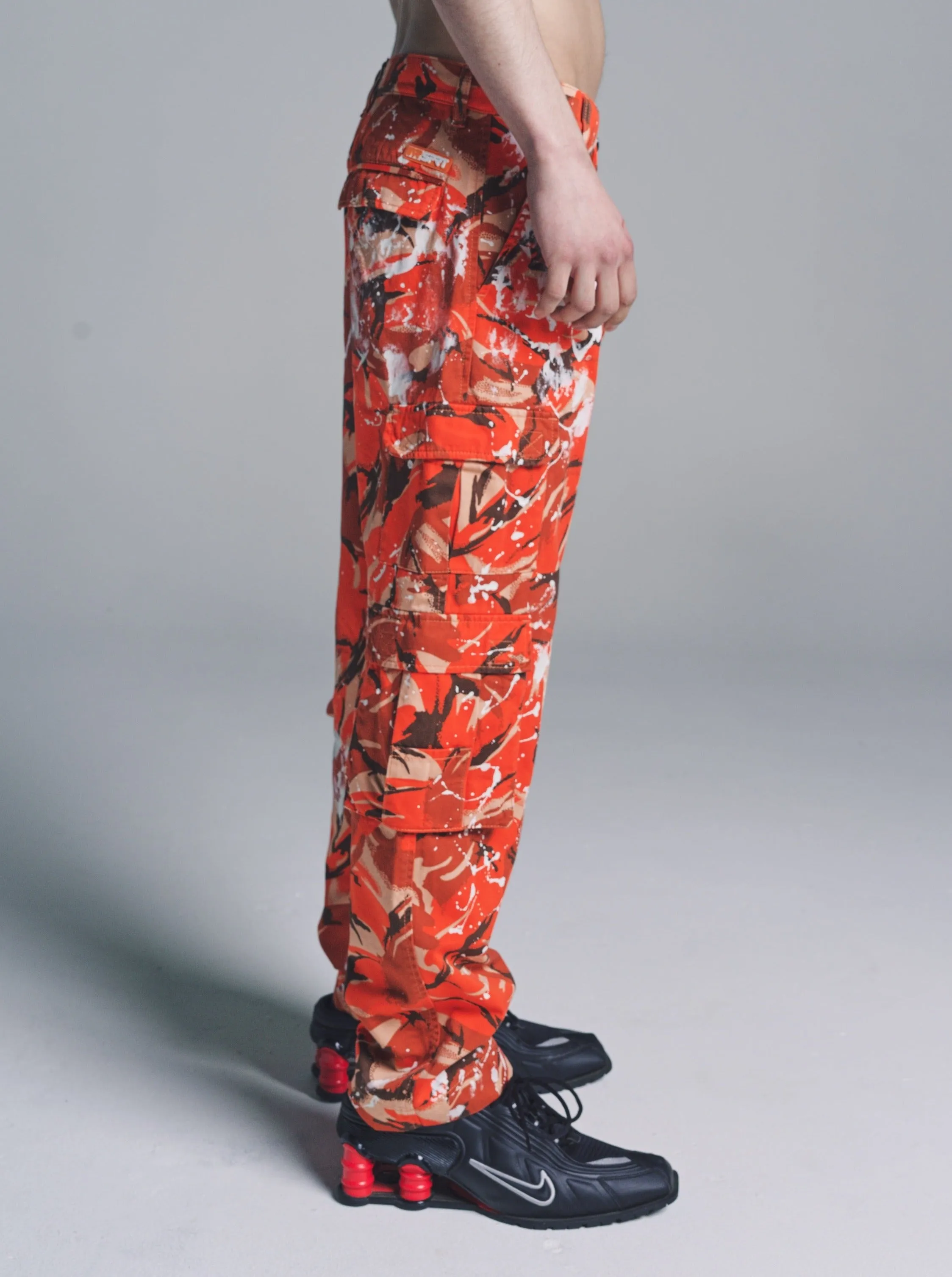 Orange Camouflage Paint Cargo Trouser