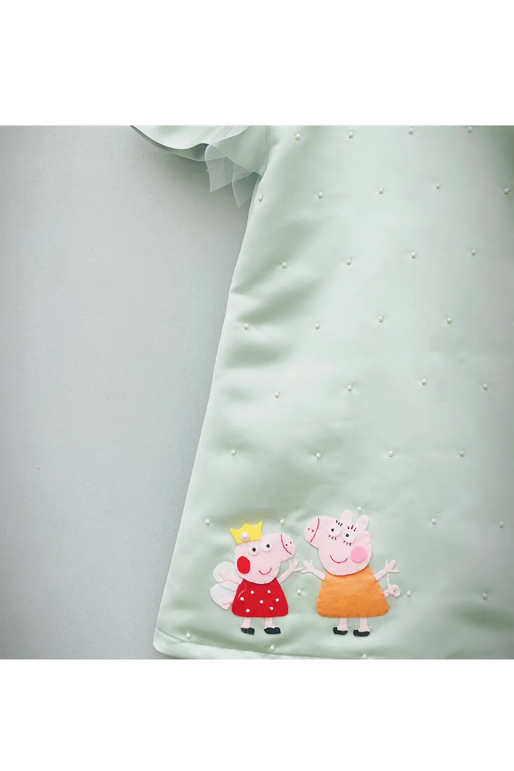 Peppa and pearl detailing knee length dress