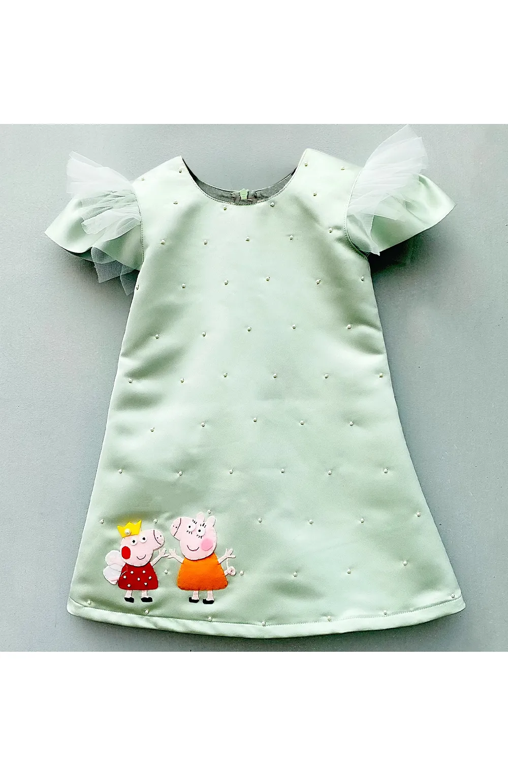 Peppa and pearl detailing knee length dress