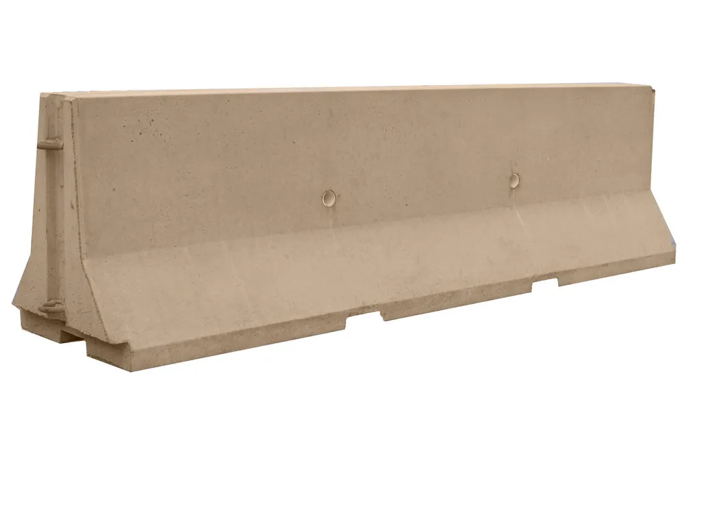 Plain Concrete Jersey Barrier - Interlocking End