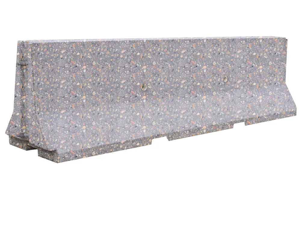 Plain Concrete Jersey Barrier - Interlocking End