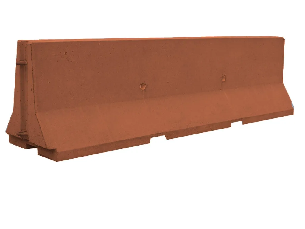 Plain Concrete Jersey Barrier - Interlocking End