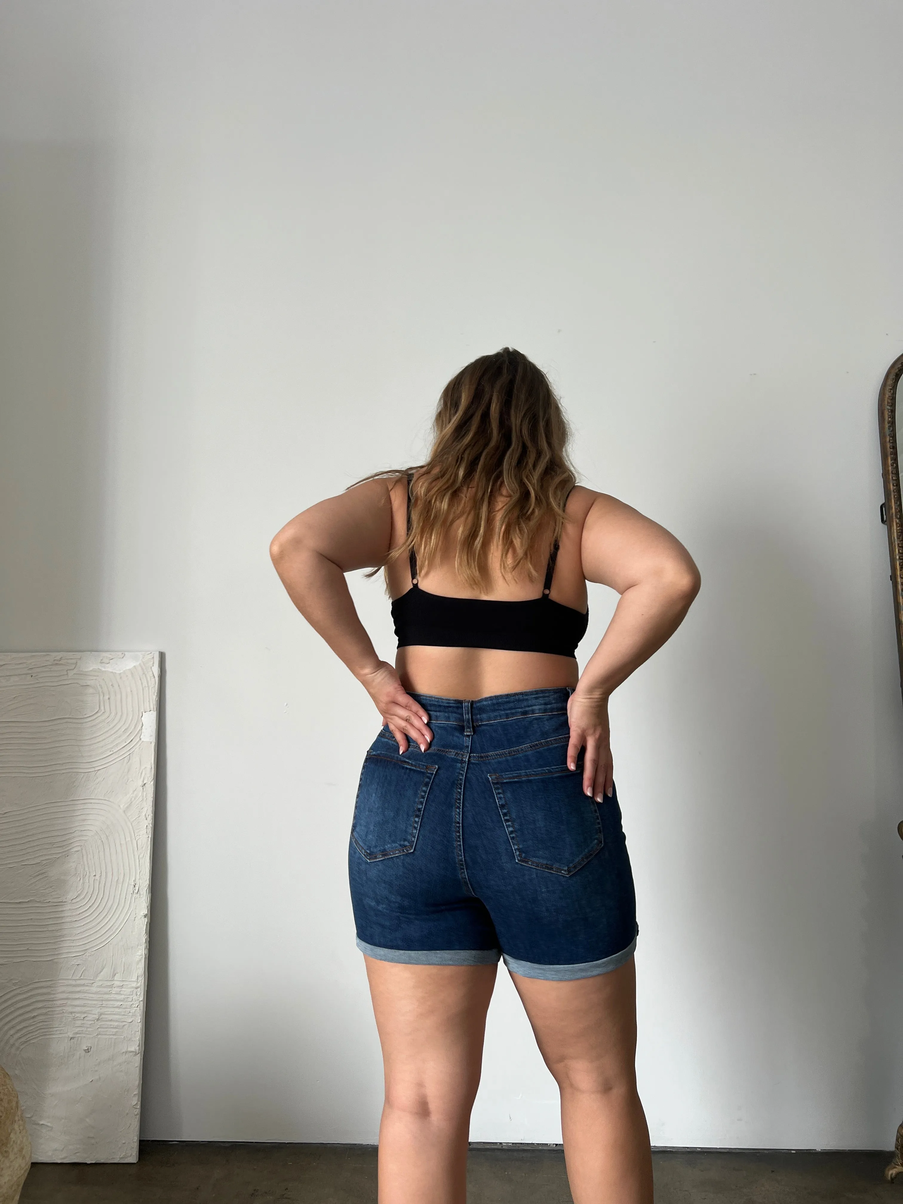 Plus Size Classic Denim Shorts