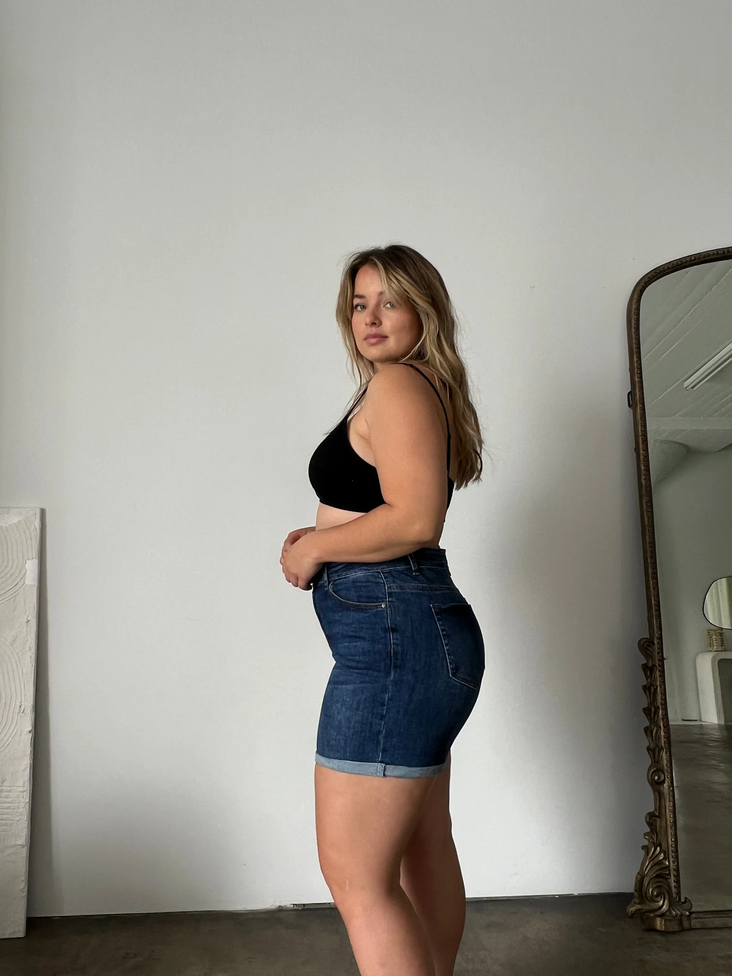 Plus Size Classic Denim Shorts