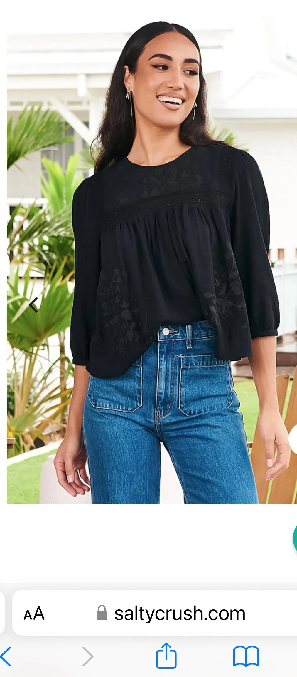 Salena Black Lace Top